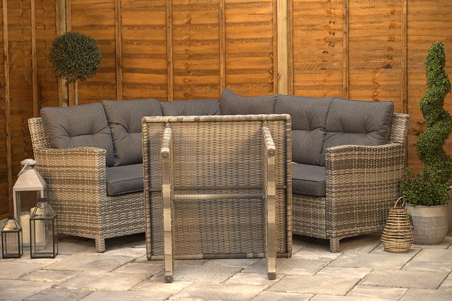Sapcote Mini Modular Corner Set in Natural Rattan