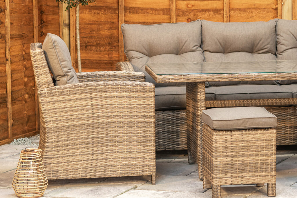 Sapcote Modular Lounge Dining Set in Brown Rattan