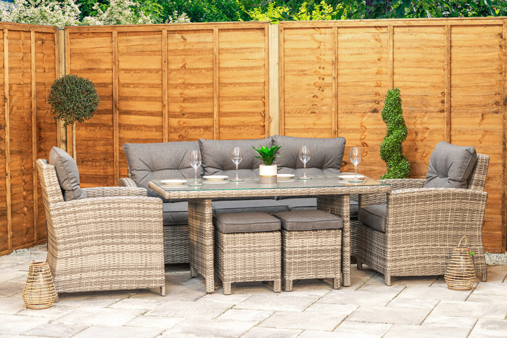 Sapcote Modular Lounge Dining Set in Grey Rattan